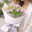Весне дорогу! - букет из сиренево-розовых тюльпанов  3
